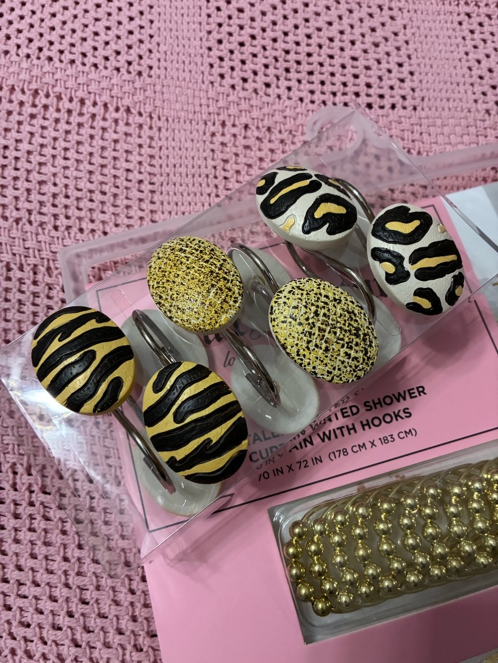 Metallic Gold in the wild shower curtain & bath set - Picture 5 of 16
